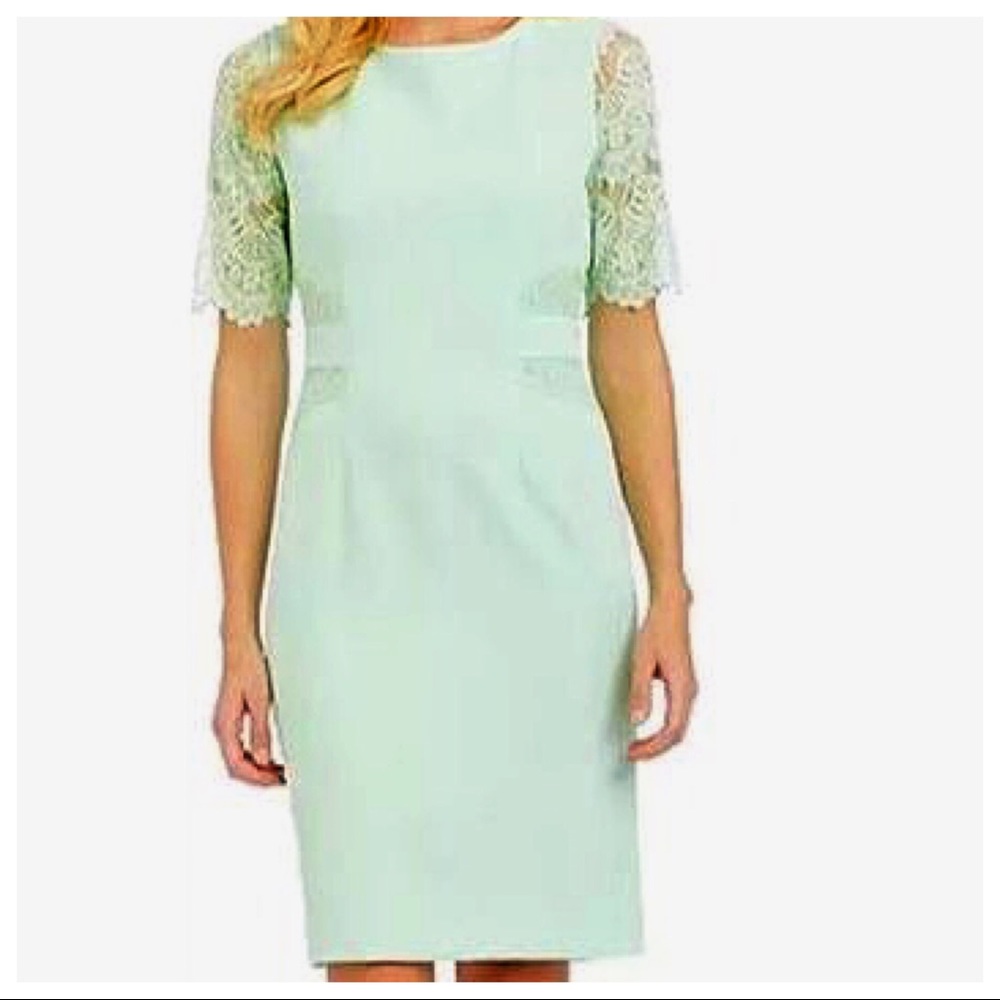 Preston & York Mint Dress With Lace Detail